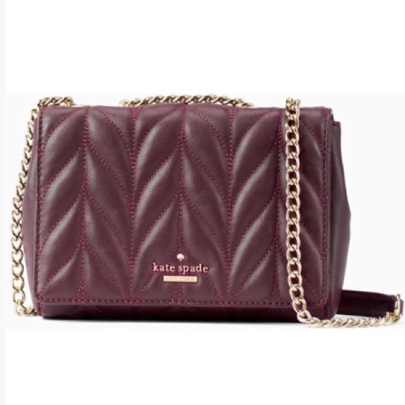 Kate Spade ♠️ NWT Quilted Maroon Crossbody Bag - Picture 2 of 8
